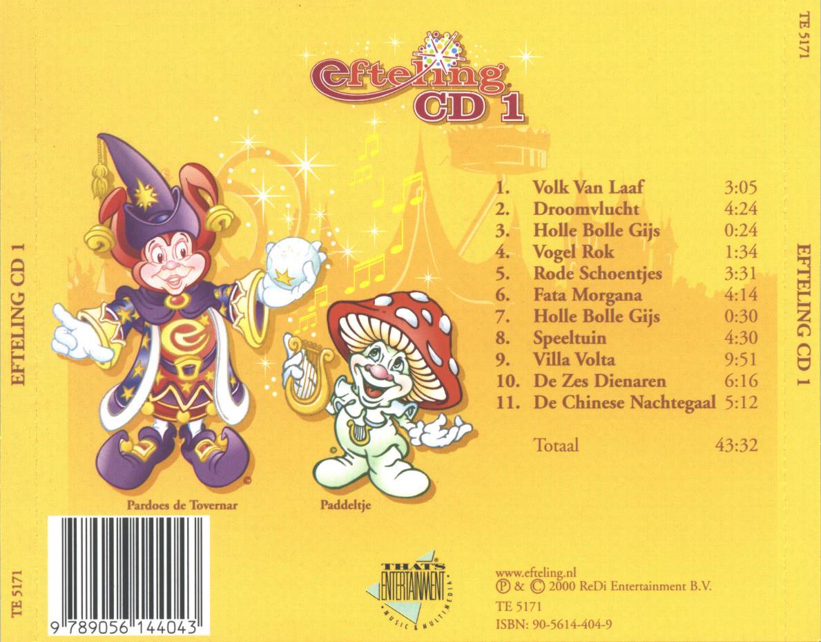 Efteling  De Mooiste Muziek Uit De Efteling Cd1 : Back